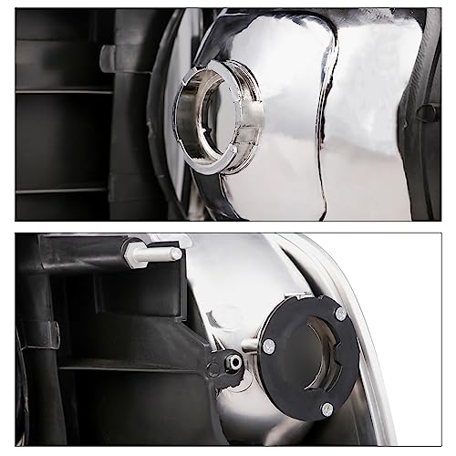 M-Auto Headlights Assembly Oe Style Compatible With 1994-2001 Dodge Ram 1500 Truck / 1994-2002 Ram 2500 3500 Pickup 2/4-Door, Left+Right Chrome Crystal Headlight+Signal Corner #TOP7