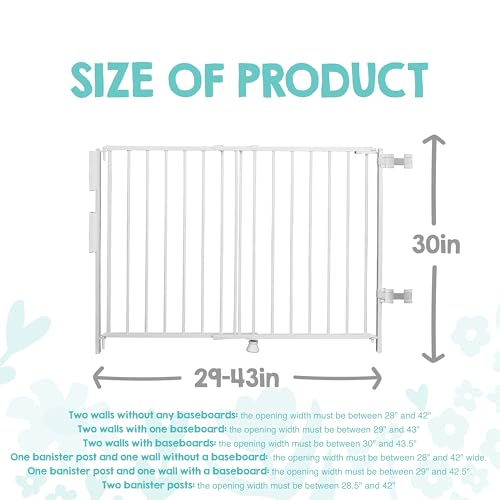 Image of Regalo Safety 29 inch-43 inch Extra Wide Baby Gate for Top of Stairs & Dooways