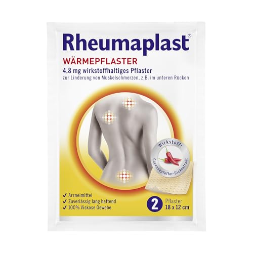 Rheumaplast Rheumaplast Wärmepflaster zur Linderung von Muskelschmerzen z.B. im unteren Rückenbereich effektive und schnelle Wärmetherapie mit der Kraft der Chili 1 x 2 Pflaster