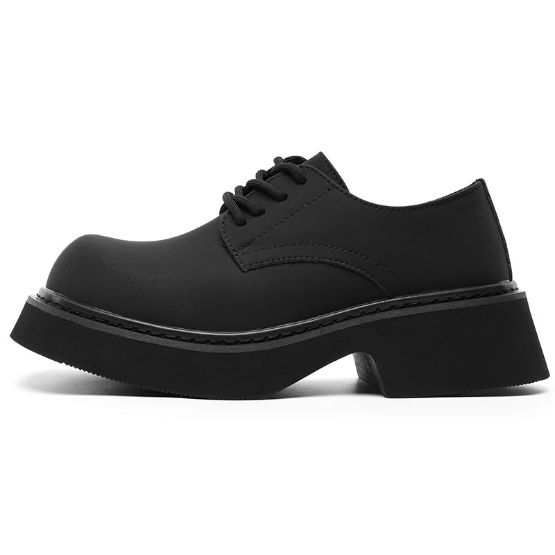 Santimon Men's Chunky Platform Oxford Shoes Retro Lace-Up Dress Shoes Casual Goth Punk Style Shoe2