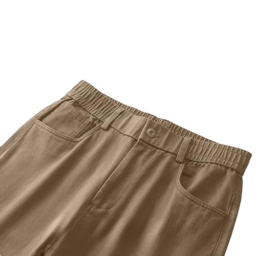 Pantalones para el tiempo libre de corte recto con botones funcionales 5