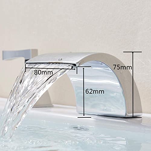Robinet mitigeur de lavabo chromé de qualité supérieure avec bec cascade architectural
