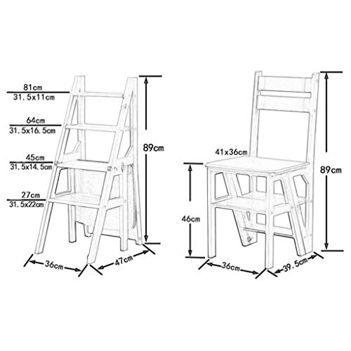 Escalera portátil plegable DASHADAO y taburete de doble uso para interiores 4
