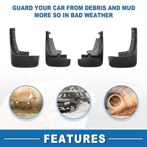 Image of Mud Flap Splash Guard with Mount Accessories Front & Rear Side Mud Guard for Ford Edge SE Sport 2019-2022 (Set of 4)