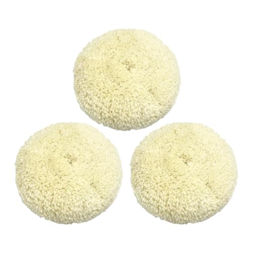 6 Inch Wool Buffing Pad Set, Reusable Cutting Polishing Disc System, Paint Correction Mark Removal Pad Kit, Automotive Detailing