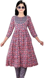 VDKART Girls Cotton Printed Kurta Set with Dupatta, Traditional Indian Ethnic Wear Salwar suit outfit Price In India