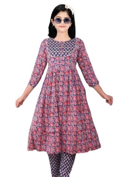 VDKART Girls Cotton Printed Kurta Set with Dupatta, Traditional Indian Ethnic Wear Salwar suit outfit - Review, Price and Buying Guide
