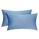 Ramanta Home Throw Pillow Covers Chenile,Mid Blue Pillow Cover,Chenile Pillow Cover, Icecream Sofa Pillow,Cozy Throw Pillow Covers,Coussin Decoratif,Decoration Pillow 12x20 Inch Mid Blue