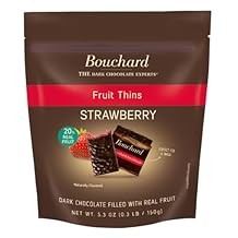 Bouchard Dark Chocolate Strawberry Thins - 5.3 OZ 150g Pack of 2