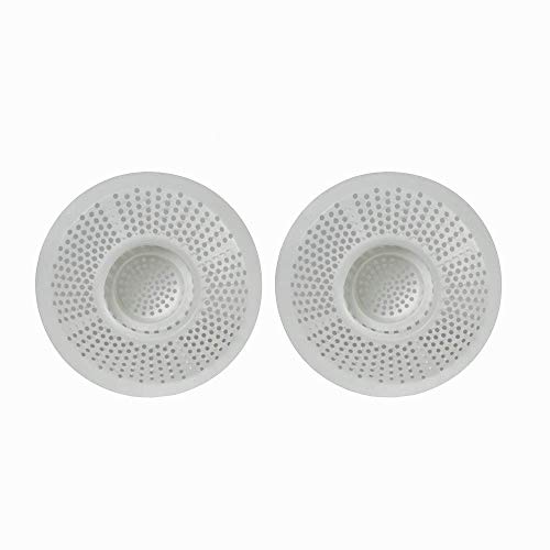 Hairstopper Drain Cover Hair Catcher for Shower and Bathtub, Protects Against Clogs Without Blocking Water Flow, White, 2 Pack