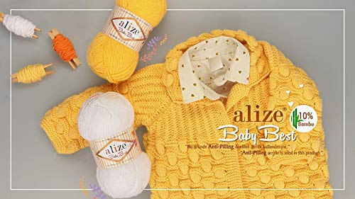 Hilo Dorado Para Crochet 5 Ovillos De Lana De Algodón Dorado Alize - 100g Cada Uno, Color Blanco Lana Dorada