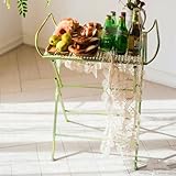 Asiwnshw Beistelltisch für den Außenbereich, Allwetter-Terrassen-Couchtisch, Verandatisch, Bistrotisch für den Außenbereich, Beistelltisch für den Außenbereich, Klappbarer Picknicktisch