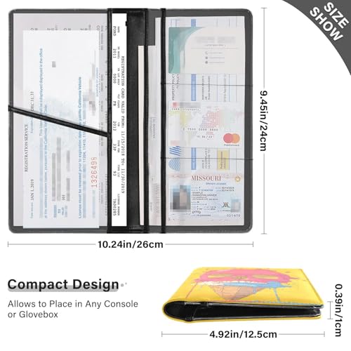 Car Registration and Insurance Holders Skull Ice Cream Print, PU Leather for License Documents Cards3