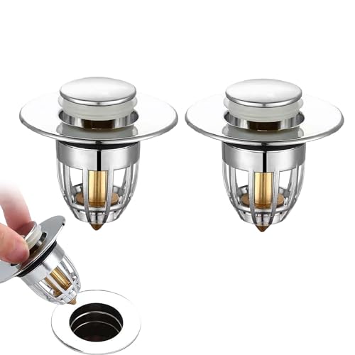 Xujuika Lavabo Bagno Universale Pop Up | Filtro per Lavello A Spinta | Tappi per Lavandino Bagno con Filtro Anti Clogging per Vasca da Bagno, Cucina, Lavabo, Facili da Installare E Pulire