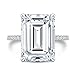 JEWELERYIUM 6-10CT Emerald Cut Moissanite Engagement Ring for Women Big Solitaire Hidden-Halo Handmade Wedding Ring, Promise Gifts for Her (Main Stone : 10.00 Carat)