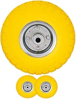 2 x 10" Yellow Sack Truck Hand Trolley Cart Wheelbarrow Solid Rubber Wheel Tyre Tires