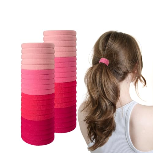 Hair Elastics & Ties – Pack of 40 Hair Ties, Suitable for More Hair Types,Pink