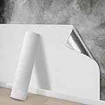 Snewvie Self Adhesive Thermal Insulation Wallpaper,1 Roll=15 sq.ft 3mm Thicken Peel and StickTextured Wall Paper for Ceilings Kitchen Bedroom Livingroom,Thermal Wallpaper for Cold Walls White#