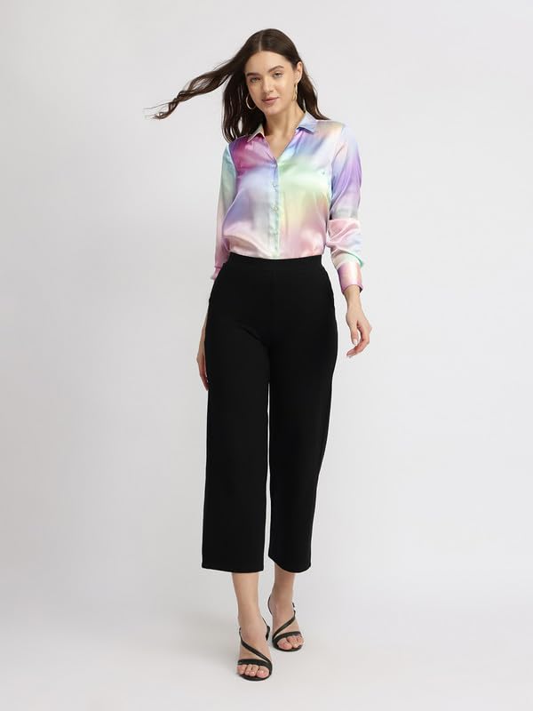 Image of FableStreet Women Shirts | Comfort Fit Spread Collar | Premium Satin Fabric for Formal, Business Casual
