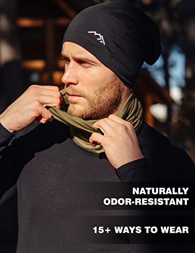 Merino.tech Merino Wool Ski Neck Gaiter - Face Mask Neck Warmer For Men & Women (Black) #TOP4