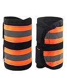 HackFond 2/Pack Horse High Visibility Leg Gear, Horse Leg Wraps Add Safety, Breathable & Secure Horse Boots w/Fleece Inner Fluorescent Orange