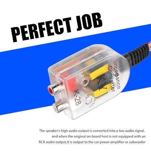 Crynod 2 PCS Car High Frequency to Low Frequency Output Converter, Speaker Output to RCA Line Control Audio Signal Adapter, CD Player High and Low Modified Audio Wiring, Universal Car (Transparent) - Thumbnail 5