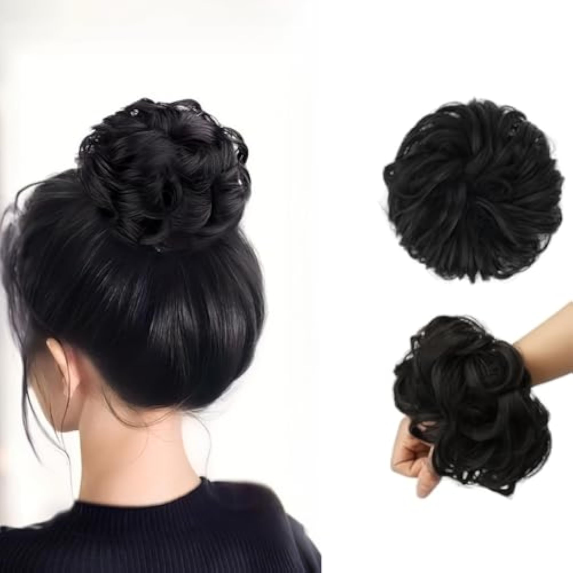 Women's Natural Black Rafall Juda Bun Hair Extension