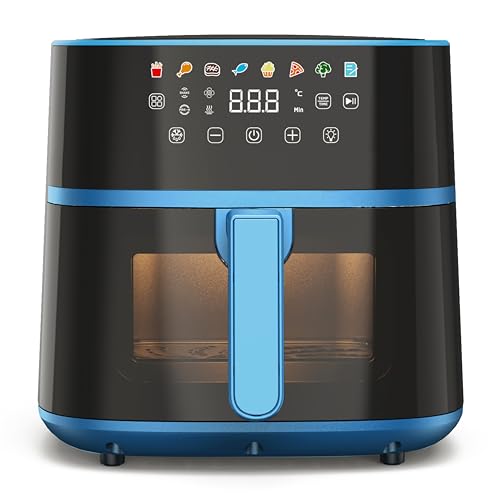 Tognana Iridea, Friggitrice ad aria 6L, doppia resistenza, display digitale, timer, 80-200°C, finestra, 1700W, Carta da Zucchero