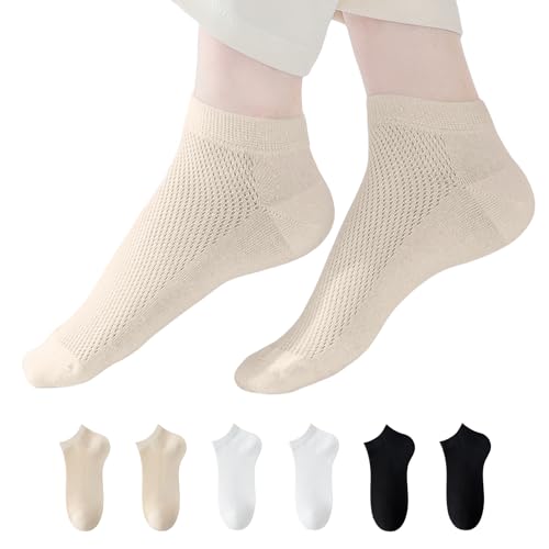 MUQU Socks for Women Ankle - 6/10 Pairs Low Cut Thin Athletic Cotton Casual Socks Mesh Breathable for Summer