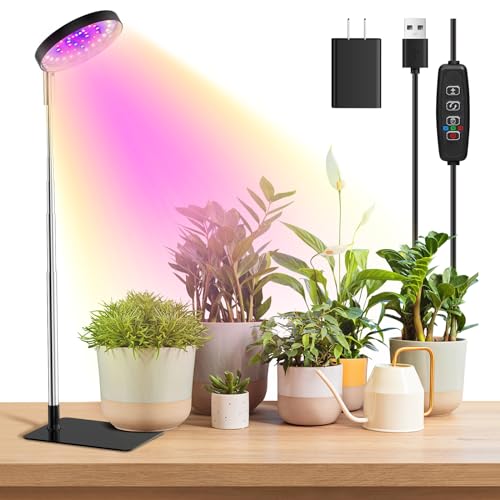 HZSANUE E14 LED Kerze Lampen 12W, 6000K Tageslicht Weiß, 1200lm,Entspricht 100W Glühbirnen,Kleine Edison Schraube Kerze Leuchtmittel, 4-Pack 16 YUYMIKA LED Vollspektrum Pflanzenlampen, Growlight, innen Pflanzenleuchte mit 3/9/12H Timer, 10 Helligkeitsstufen, 3 Lichtmodi, Lange Lebensdauer 6000K LED, Pflanzenleuchte für Zimmerpflanzen(schwarz)