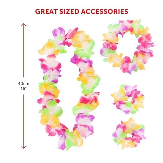 Hawaiian-set fANCY trådkomposit färgad 40 cm kort HULA kjol + blom koppel + ett par blommor armband + blommigt huvudband 5 delar hawaii gräskjol Luau hawaiian kjol (röd)