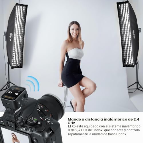 Miniatura 5 de Godox X3-C Ttl Disparador De Flash Inalámbrico Para Canon Cámara, 1 8000s Hss Función Ttl Tcm, Batería Incorporada Pantalla Táctil Transmisor De Flash Compatible Con Canon R5 R6 R7 5d 6d