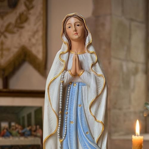 Estatua Virgen María 10 pulgadas pintura hecha a mano miniatura 4