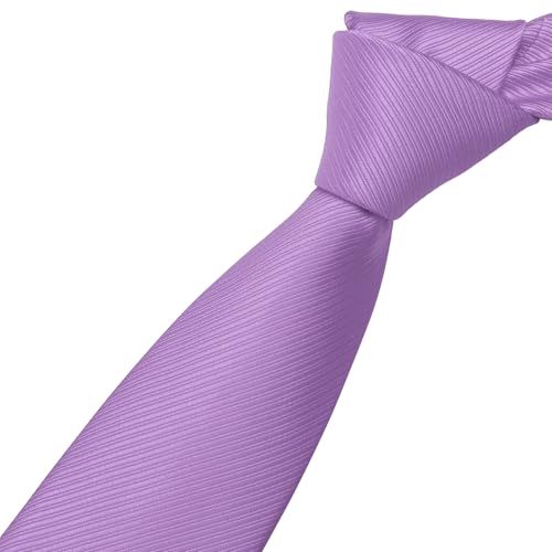 Image of KOOELLE Men's Ties Solid Pure Color Plain Neckties Formal Black Ties For Men