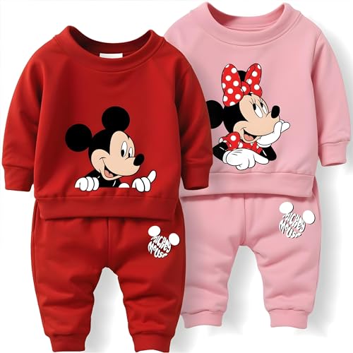 Image of Minicult Kids Cotton Co-ords Full Sleeve Sweatshirt and Pant Set with Character Print