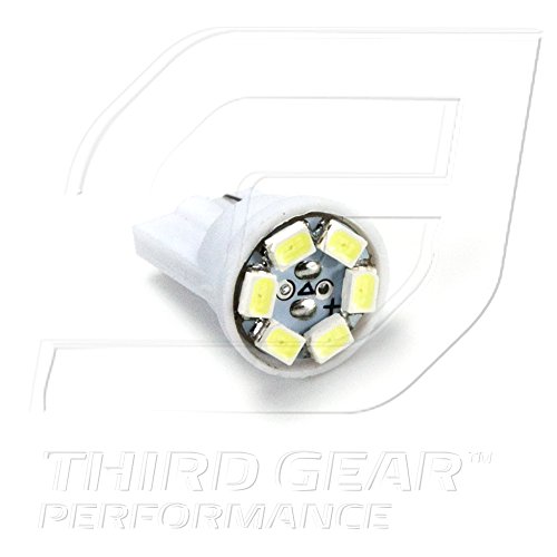 Tgp T10 White 6 Led Smd License Plate Wedge Light Bulbs Pair 2004-2013 Compatible With Acura Tsx #TOP3