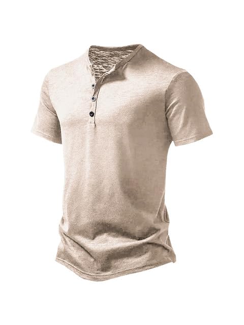 Image of Men's Fashion Henley Neck Half Sleeve T-Shirts