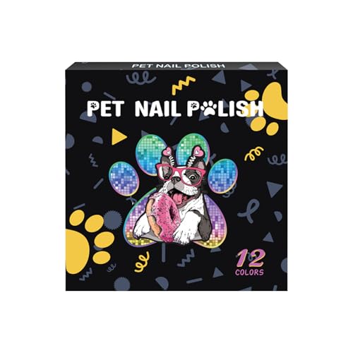 Bexdug Esmalte De Uñas para Perros, 12 Colores Esmalte En Barra para Perros De Secado Rápido, Fórmula Suave Y Resistente Al Desgaste para Cuidado De Uñas