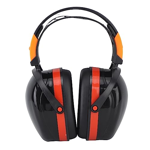 NYSUZHOUJI Noise Reduction Earmuffs Foldable Lightweight Hearing Protection Safety Over Head Ear Muff for Garden Shooting Mowing (Black Red)