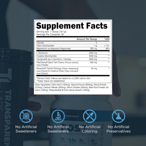 Transparent Labs Post - Post-Workout Recovery Muscle Builder with L-Glutamine, Beta-Alanine and BetaPure Betaine Anhydrous for Muscle Recovery and Muscle Building - 30 Servings, Strawberry Lemonade - Image 4