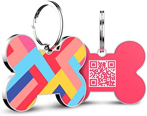 DISONTAG QR Dog Tags for Pets UK Online Dog Name Tag Any Personalized ID Tags for Pet Pass Quick Show Address Name Vaccines and Privacy Protection(32mm)