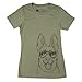 Inkopious Women's German Shepherd with Sunglasses T-Shirt Xtra Large Olive