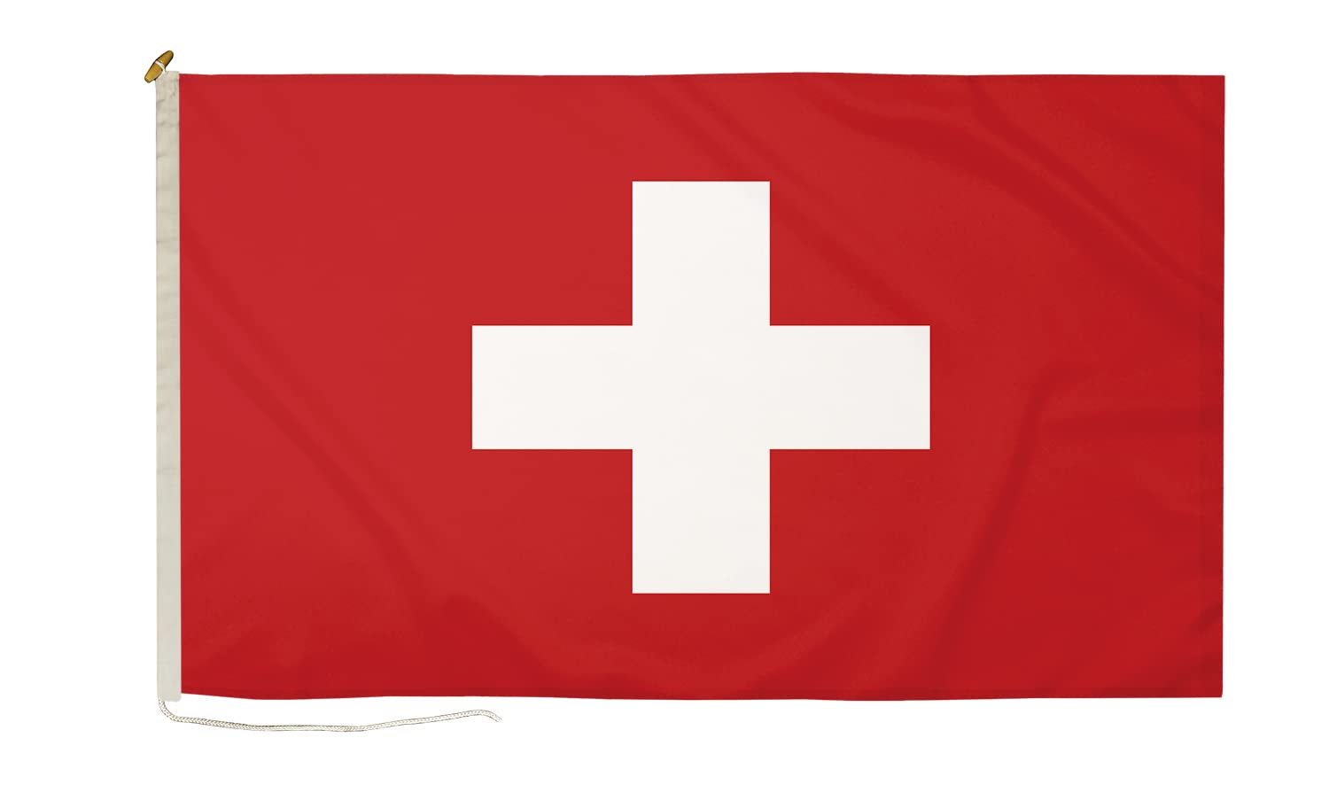 DuraFlag Switzerland Small Courtesy 20x12" Rope and Toggled Premium Quality 50x30cm Flag
