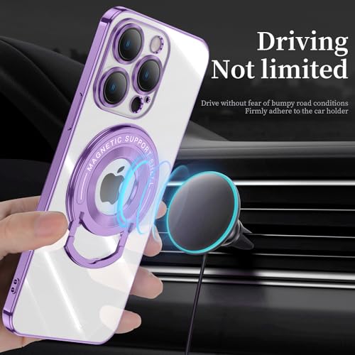 Coque iPhone 13 Pro Max transparente MagSafe avec anneau de support