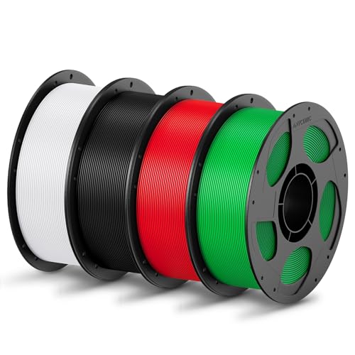 Image of ANYCUBIC PLA Filament 1.75mm Bundle, 3D Printing PLA Filament 1.75mm Dimensional Accuracy + /- 0.02mm, 1KG Reusable Spool (2.2 lbs), 4KG White + Black + Red + Green
