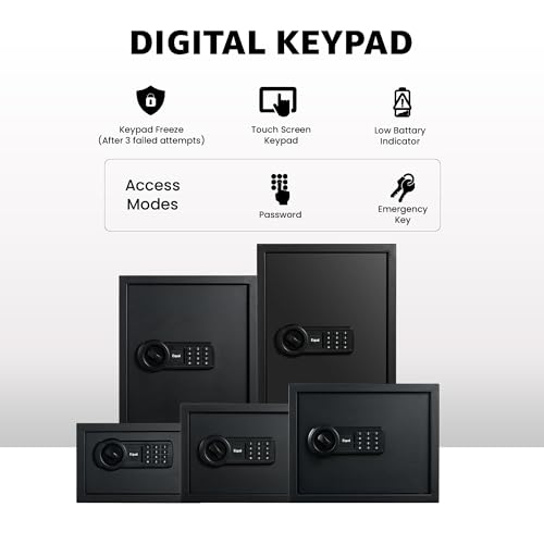 Image of Equal 48L SecureLite Safe Locker for Home | Digital PIN Code + Emergency Key | 10-Gauge Steel Door | 3 Year Warranty | 48 Litre - Matte Black