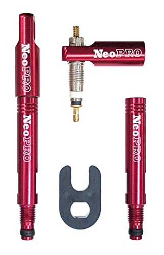 Neopro Presta Valve Extension Extender With Cnc Cap And Core Kit (Pack Of 2) Available Lengths 20,30,40,60 Mm - 5 Colors (Red, 20Mm) #TOP1