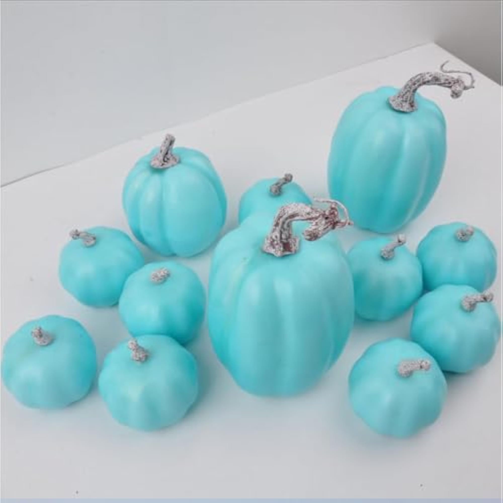 12 Pieces Foam Pumpkins for Tabletop Centerpiece, Blue