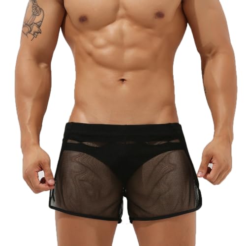Men's Home Sexy Underwear Mesh Fun Men's Temperament and Interest Boxer Briefs