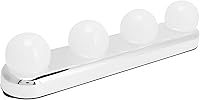 Vista 5 de Haowecib LED espejo luz, 4 bombillas LED luz natural LED vanidad maquillaje luz ABS con ventosa para vidrio para espejo de baño